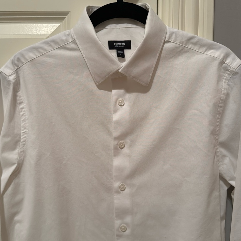 Express‎ Mens Dress Shirt Extra Slim Size S
Chest = 19
Shoulder to cuff = 23 1/2